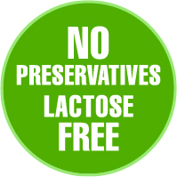 Without animal rennet preservatives lactose